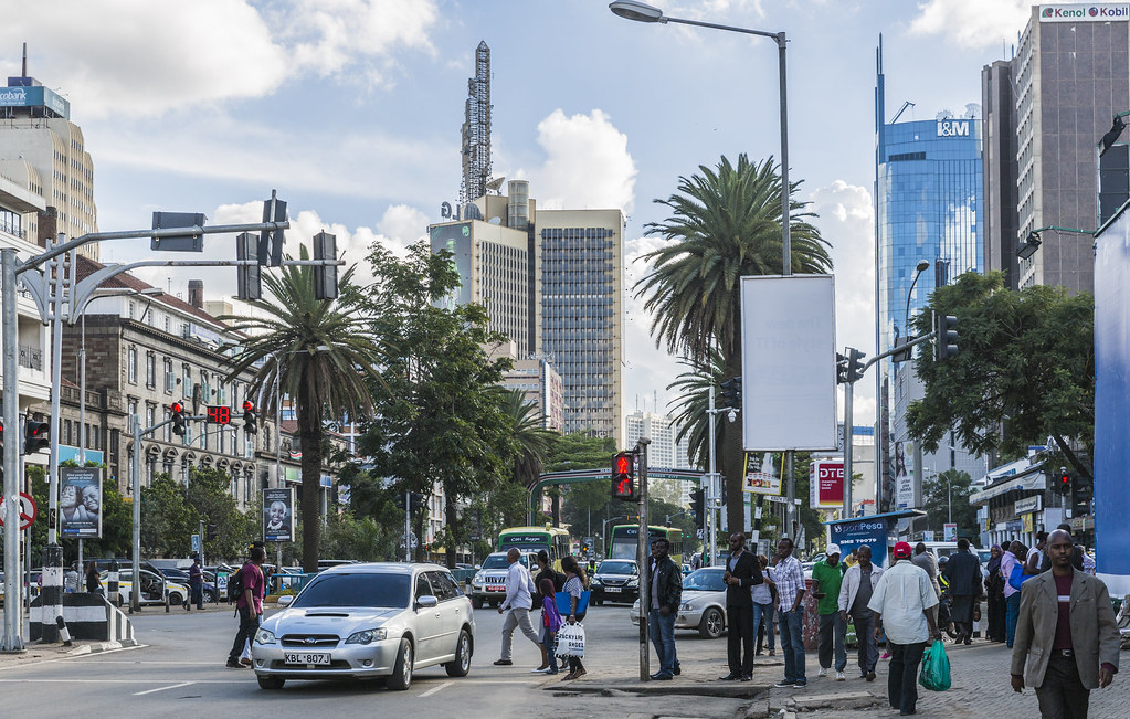 Nairobi central business district street scene representing Kenya's growing NGO careers job market