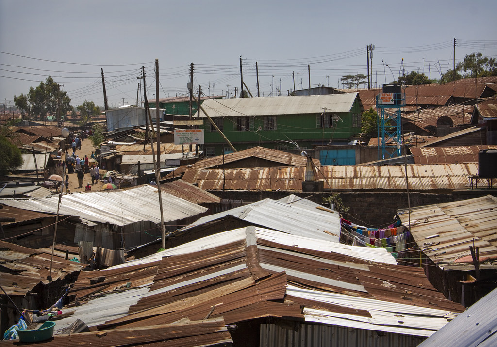 Tin rooftops of an informal settlement in Nairobi, a focus for World Habitat Day 2026
