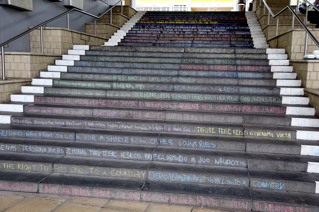 Universal Declaration of Human Rights chalked on a pavement, marking Human Rights Day 2026 in Kenya