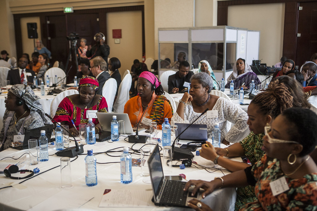 Women delegates seated at a Nairobi conference on women, peace and security, relevant to the WPHF rapid response window